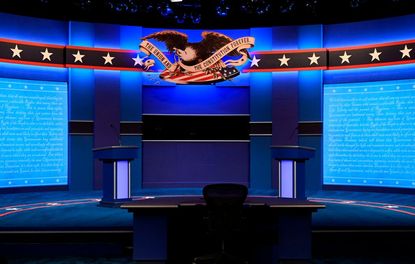 Presidential debate stage.