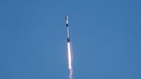 A SpaceX Falcon 9 rocket launches 24 Starlink internet satellites from California's Vandenberg Space Force Base on Aug. 8, 2026.