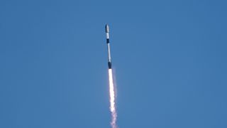 A SpaceX Falcon 9 rocket launches 24 Starlink internet satellites from California's Vandenberg Space Force Base on Aug. 8, 2026.