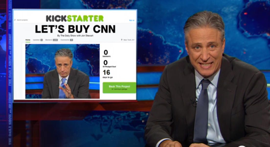 Jon Stewart launches a Kickstarter to buy CNN from Rupert Murdoch