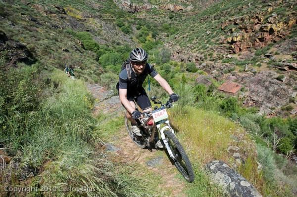 Peter Verkest negotiates one of the most spectacular sections of the route.