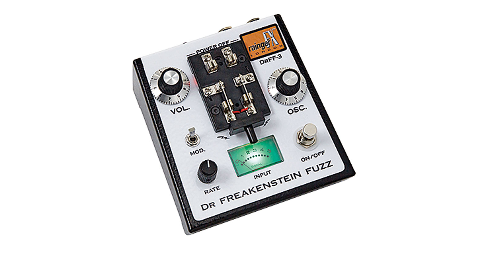 Appropriately, the laboratory-like knife switch controls the Freakenstein Fuzz&#039;s power supply