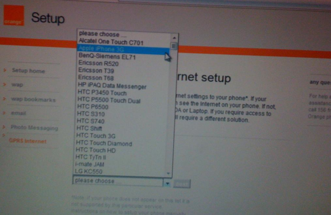 The iPhone on Orange&#039;s intranet