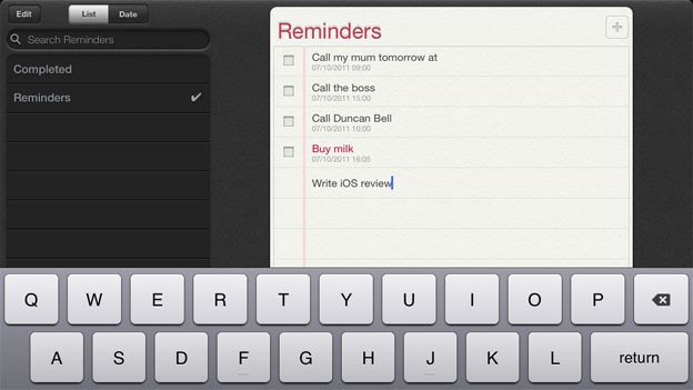 iOS 5: Reminders