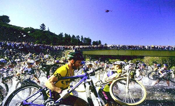 The start of the Karapoti Classic mountain bike race