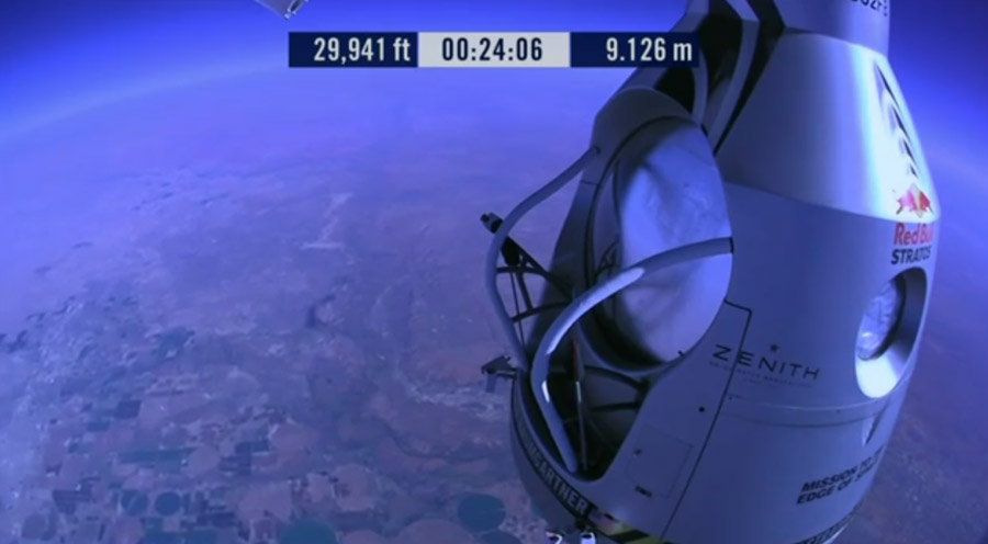 Red Bull Stratos Capsule mid-ascent