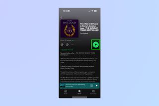 A screenshot showing how to listen to audiobooks on Spotify