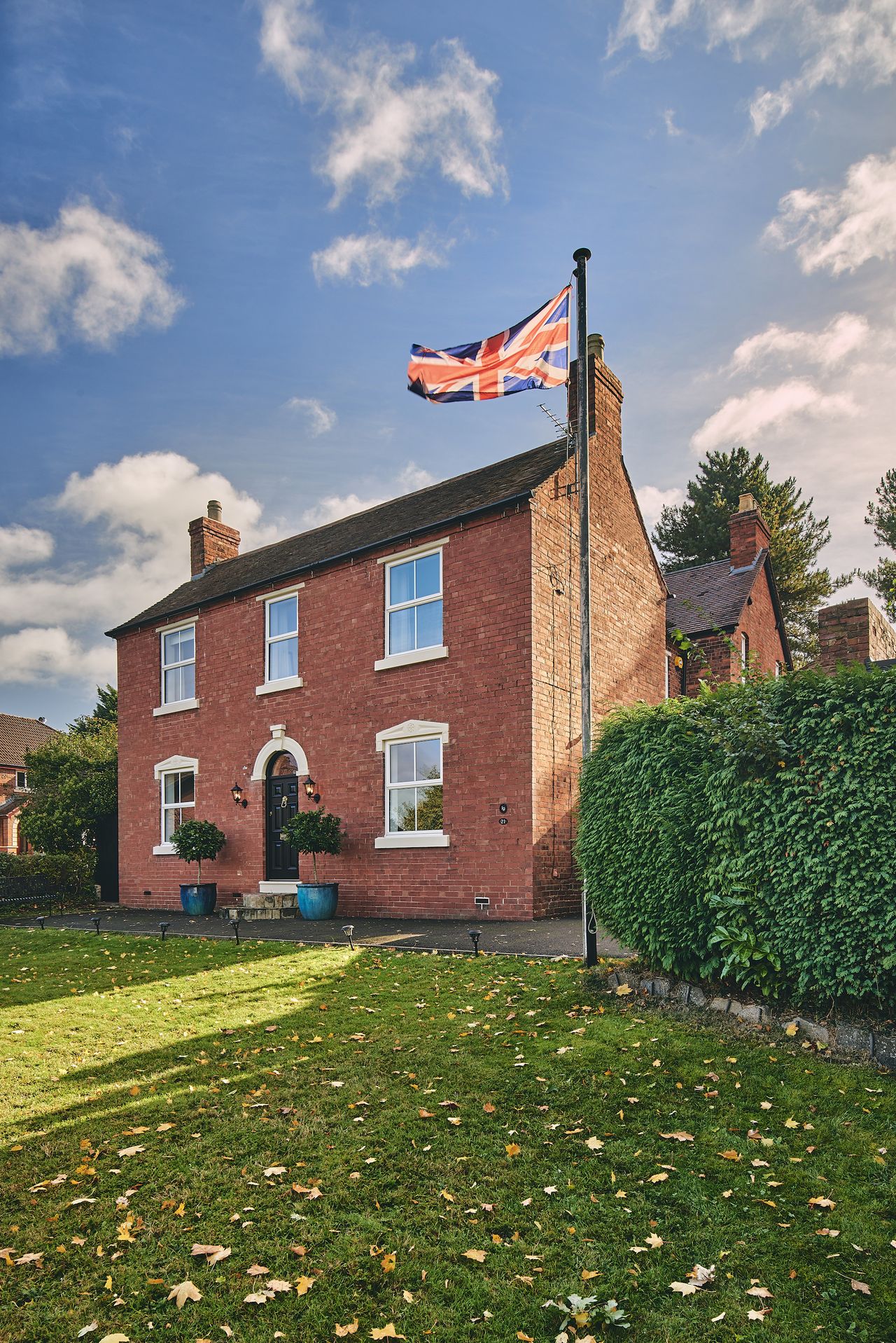 brick exterior front of Victorian house