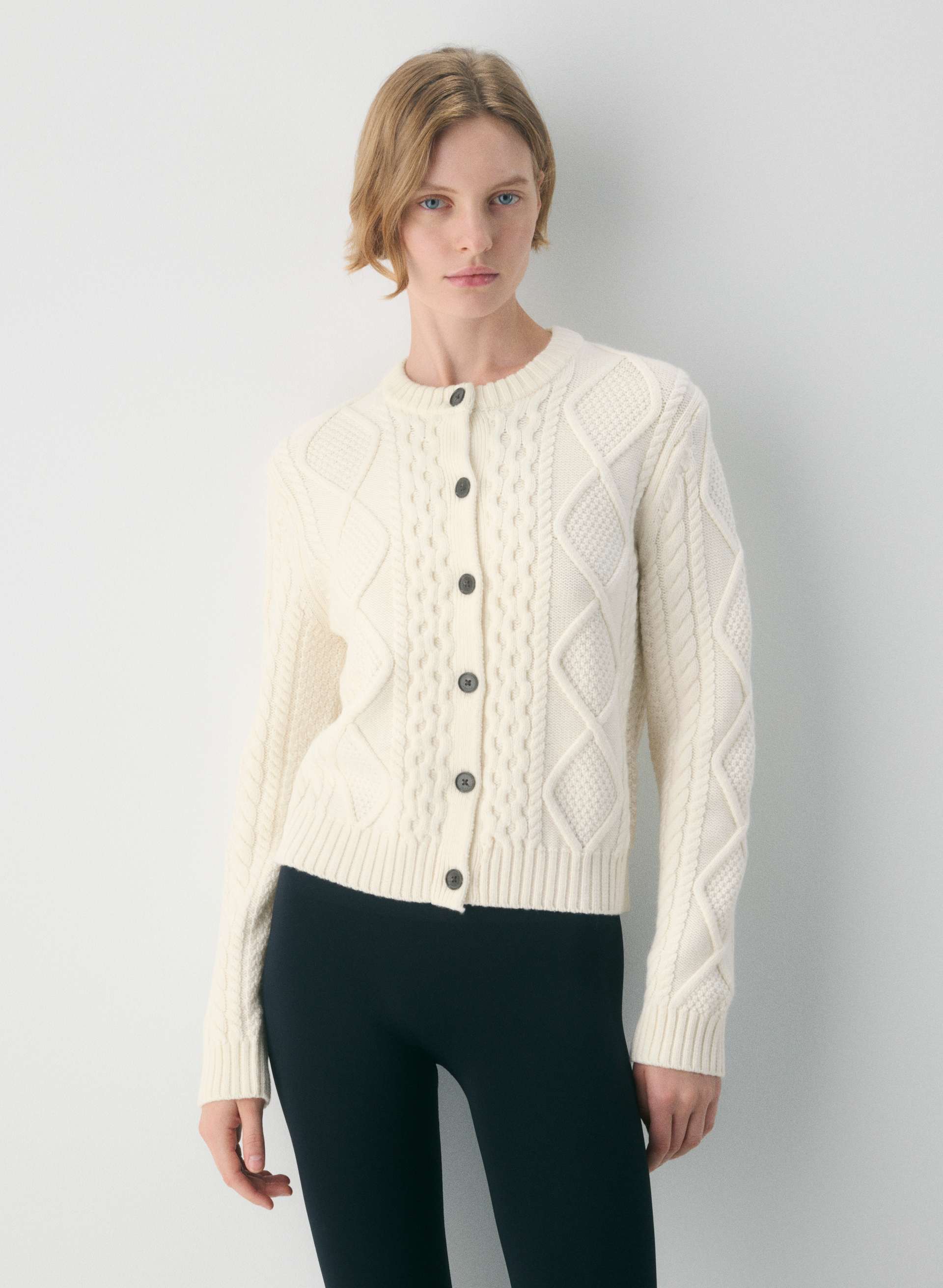 Heritage Knit Merino Wool Crew Cardigan