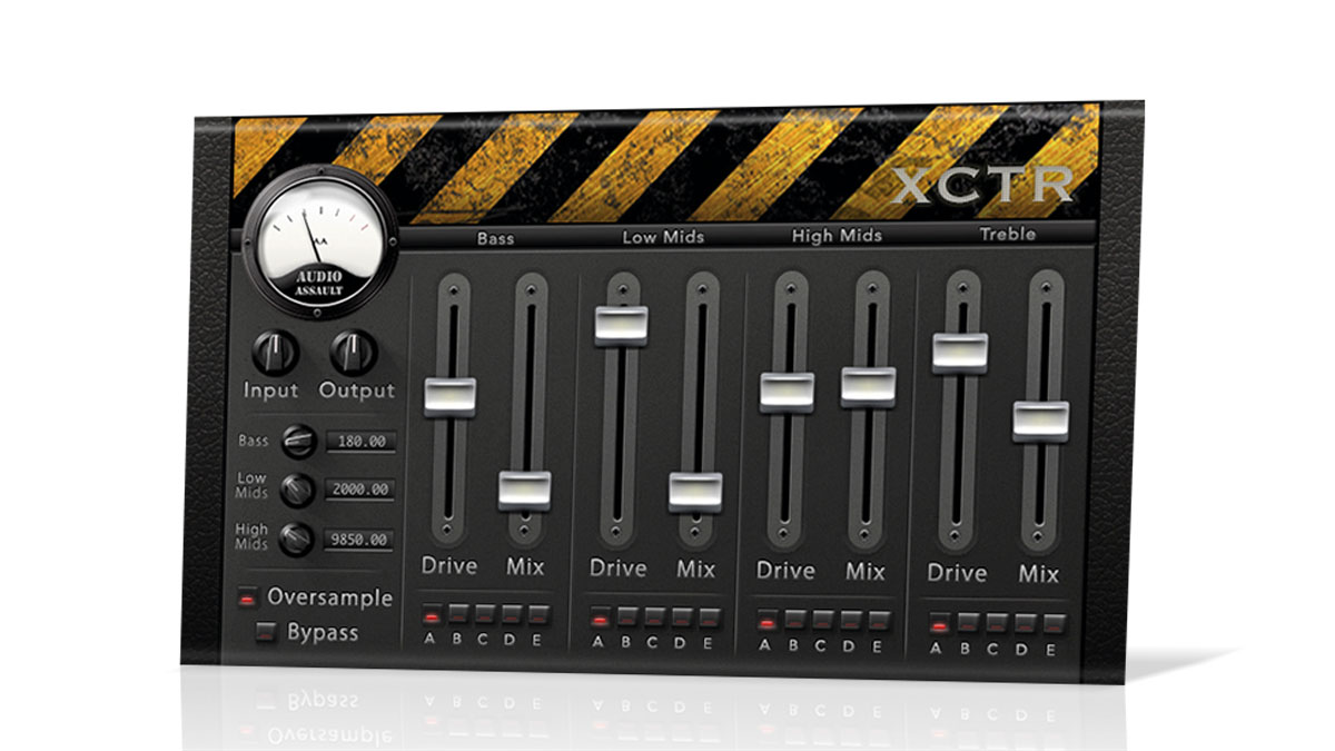 Each band has controls for Drive, Mix (dry/wet), and disable/mute, as well as a five-mode saturation selector