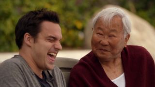 Jake Johnson and Ralph Ahn as Nick and Tran on New Girl