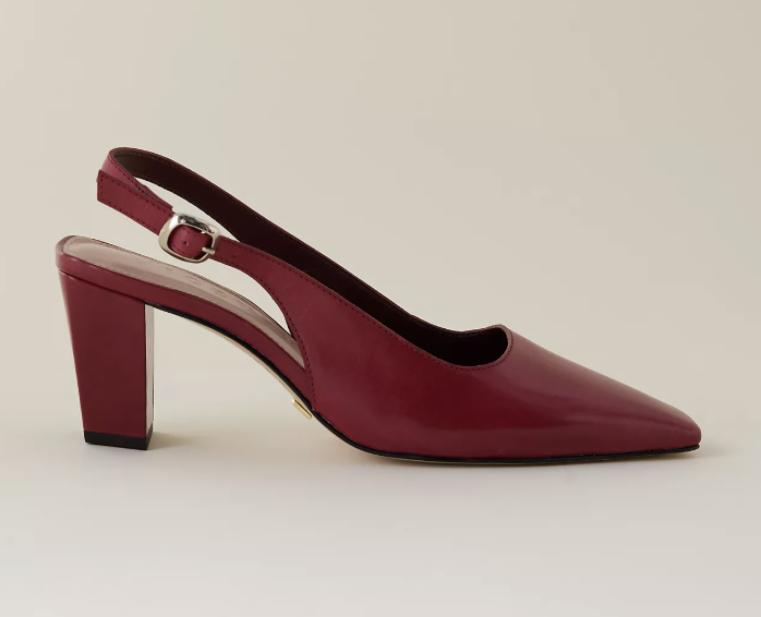 Vicenza Square-Toe Slingback Heels