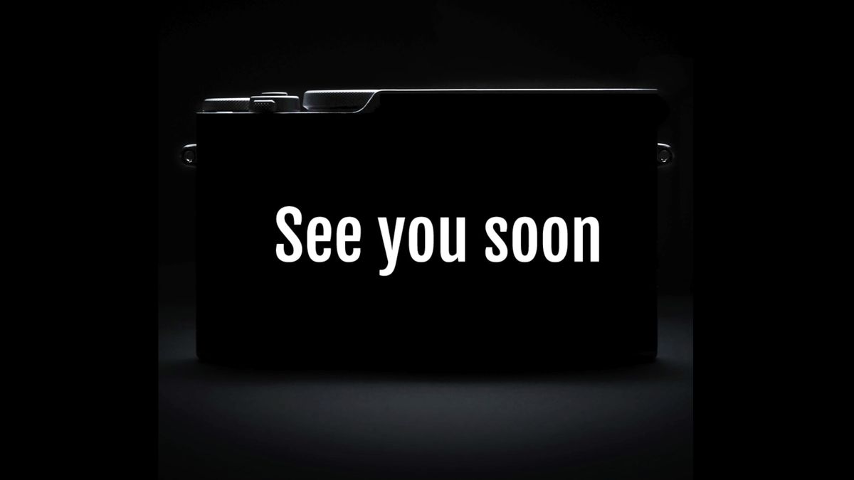 Fujifilm teaser image – silhouetted camera with the text &quot;See you soon&quot;