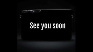 Fujifilm teaser image – silhouetted camera with the text "See you soon"