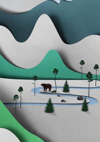 paper cut landscape