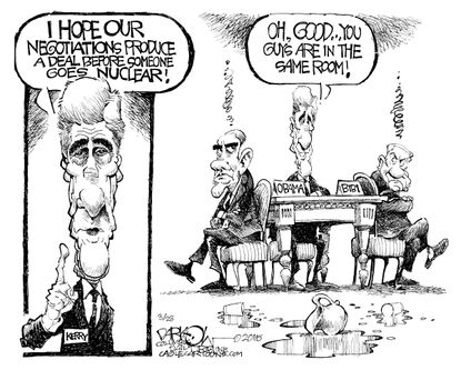 Political cartoon World Obama Netanyahu