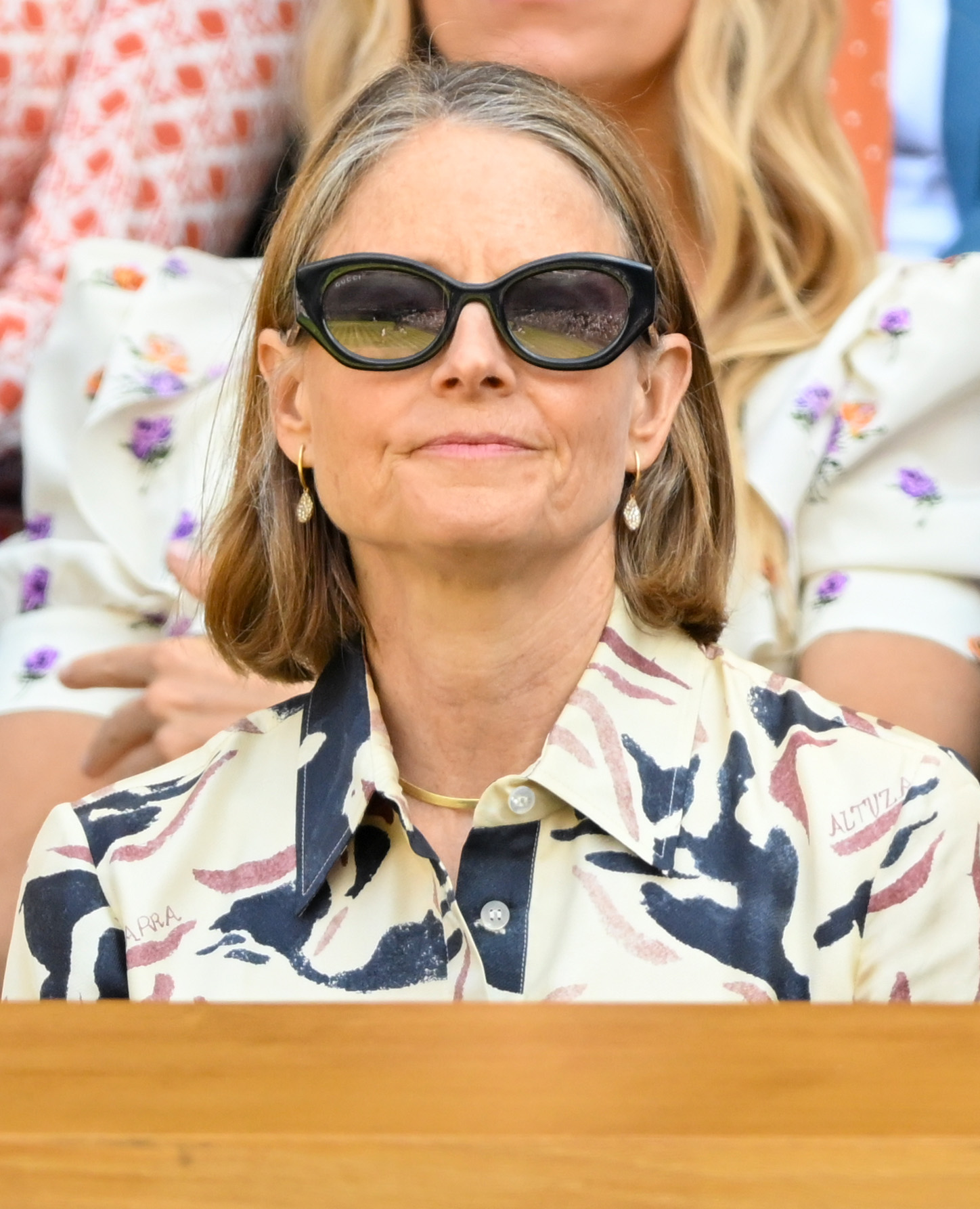 Jodie Foster with a bob haircut.