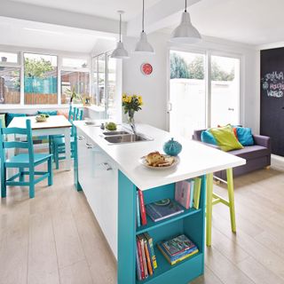 kitchen diner ideas decoration with colorful chairs