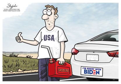 Political Cartoon U.S. biden gas prices