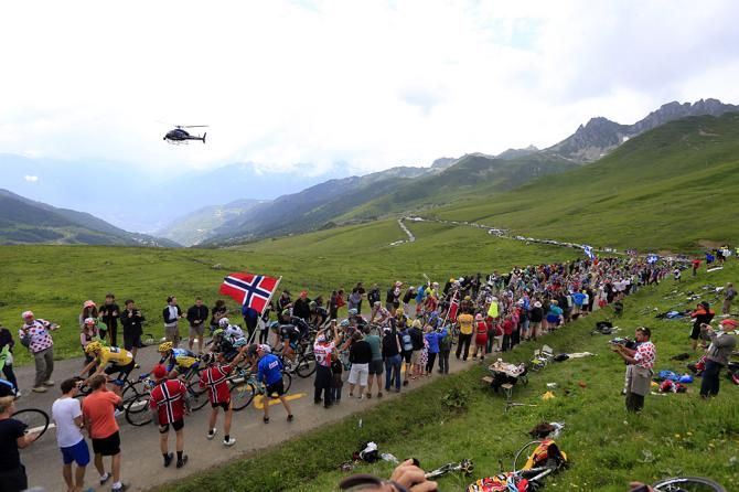 There were numerous fans along the route on the final climb