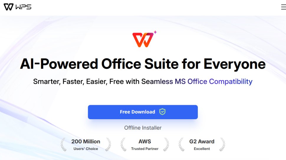 WPS Office website screenshot (August 2025).