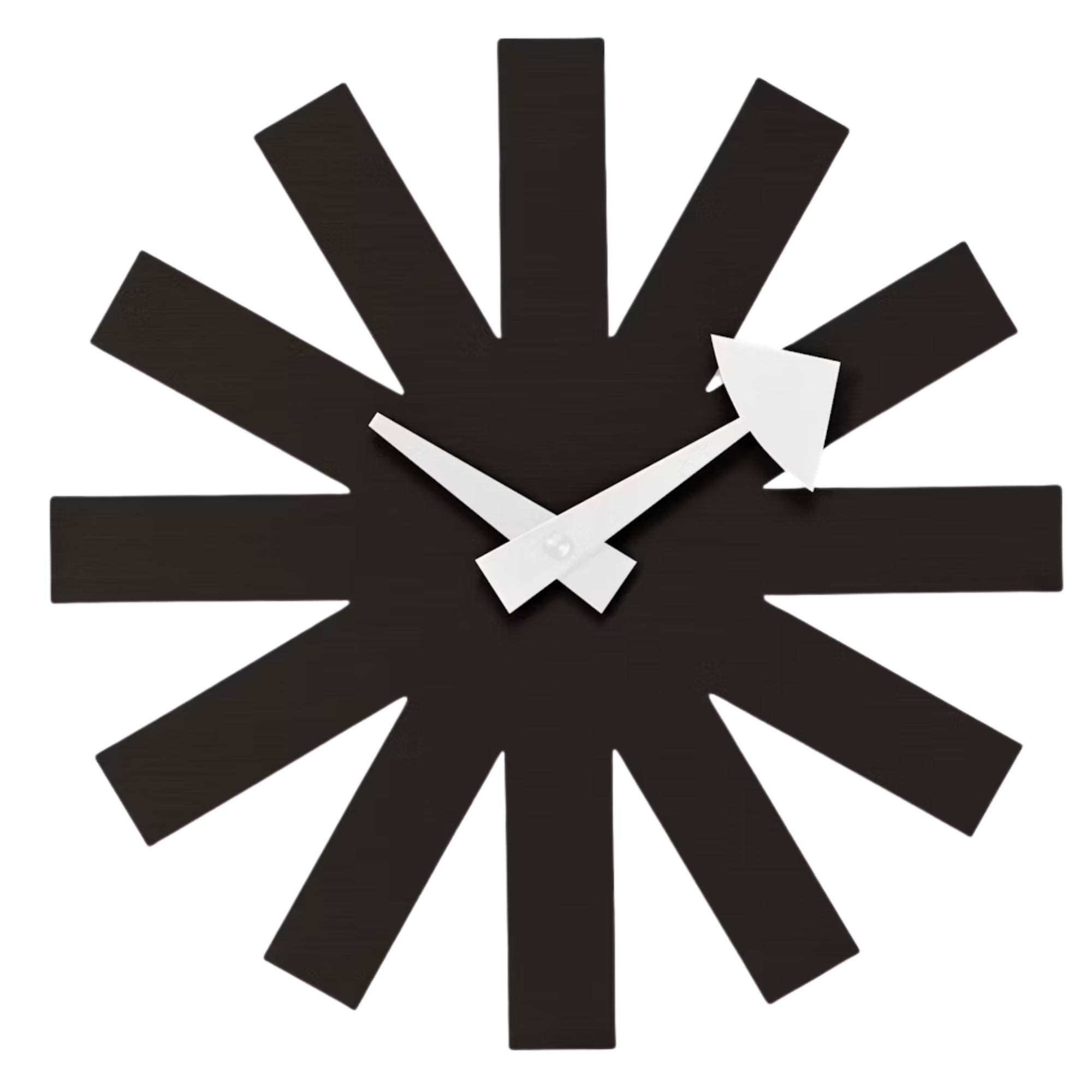geometric wall clock in black with white hands