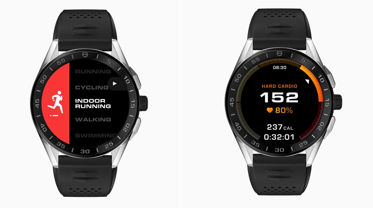 Two Tag sports watches side by side against a white background.