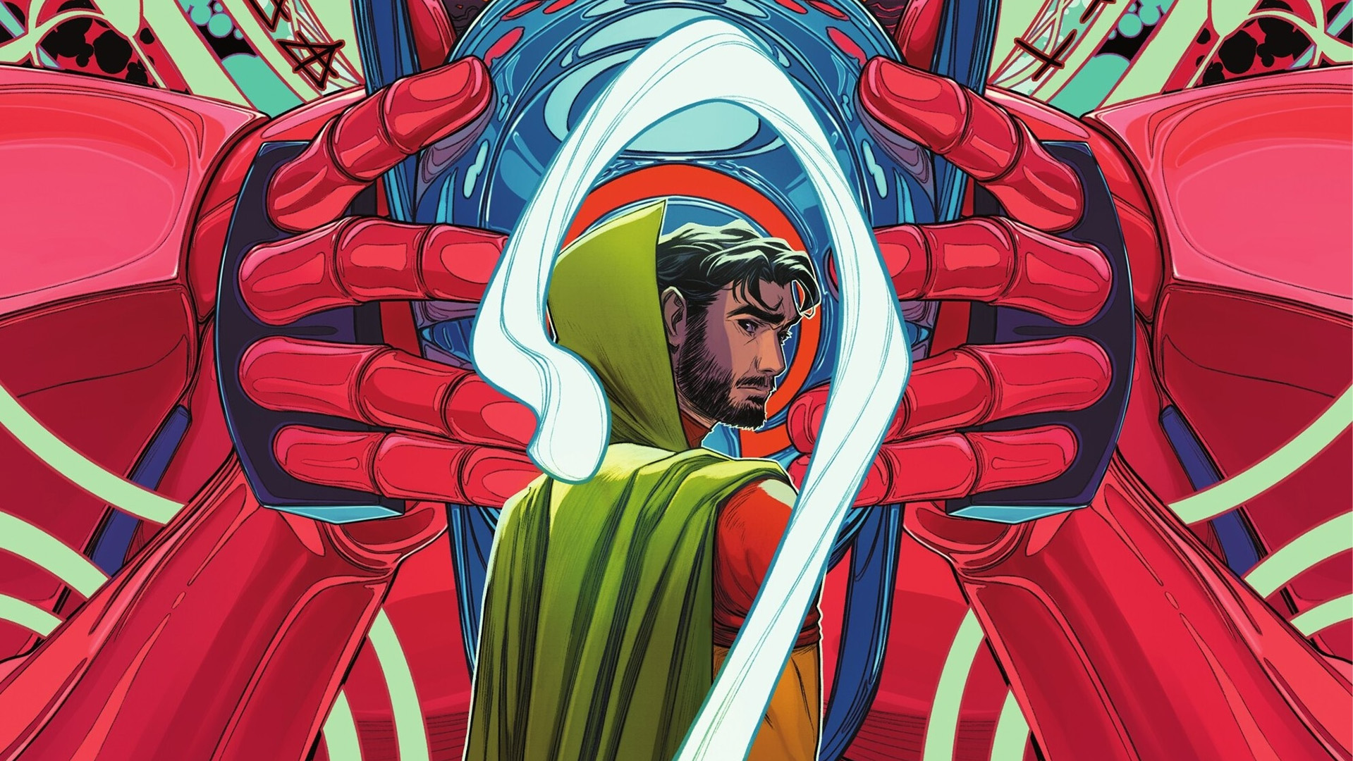 The New Gods panel from DC Comics series