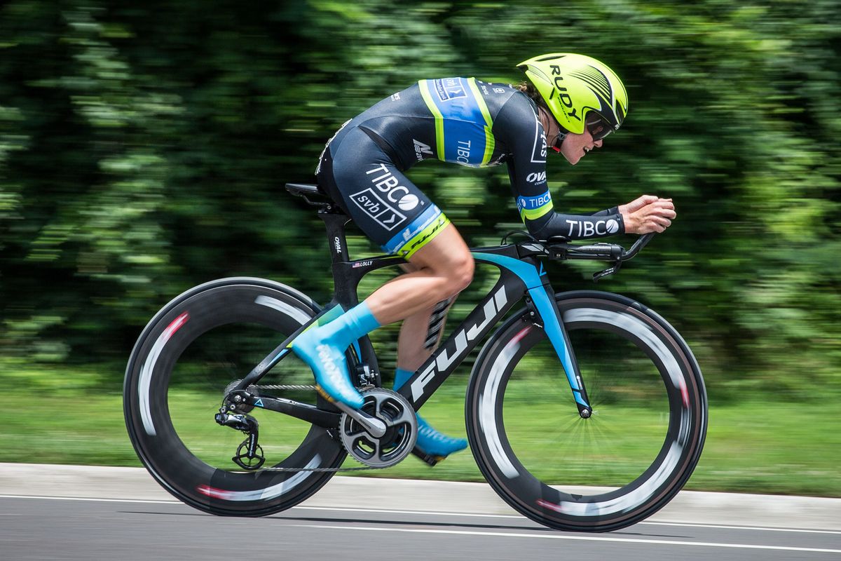 Lauren Stephens (TIBCO) tucked in on one of todays faster sections.