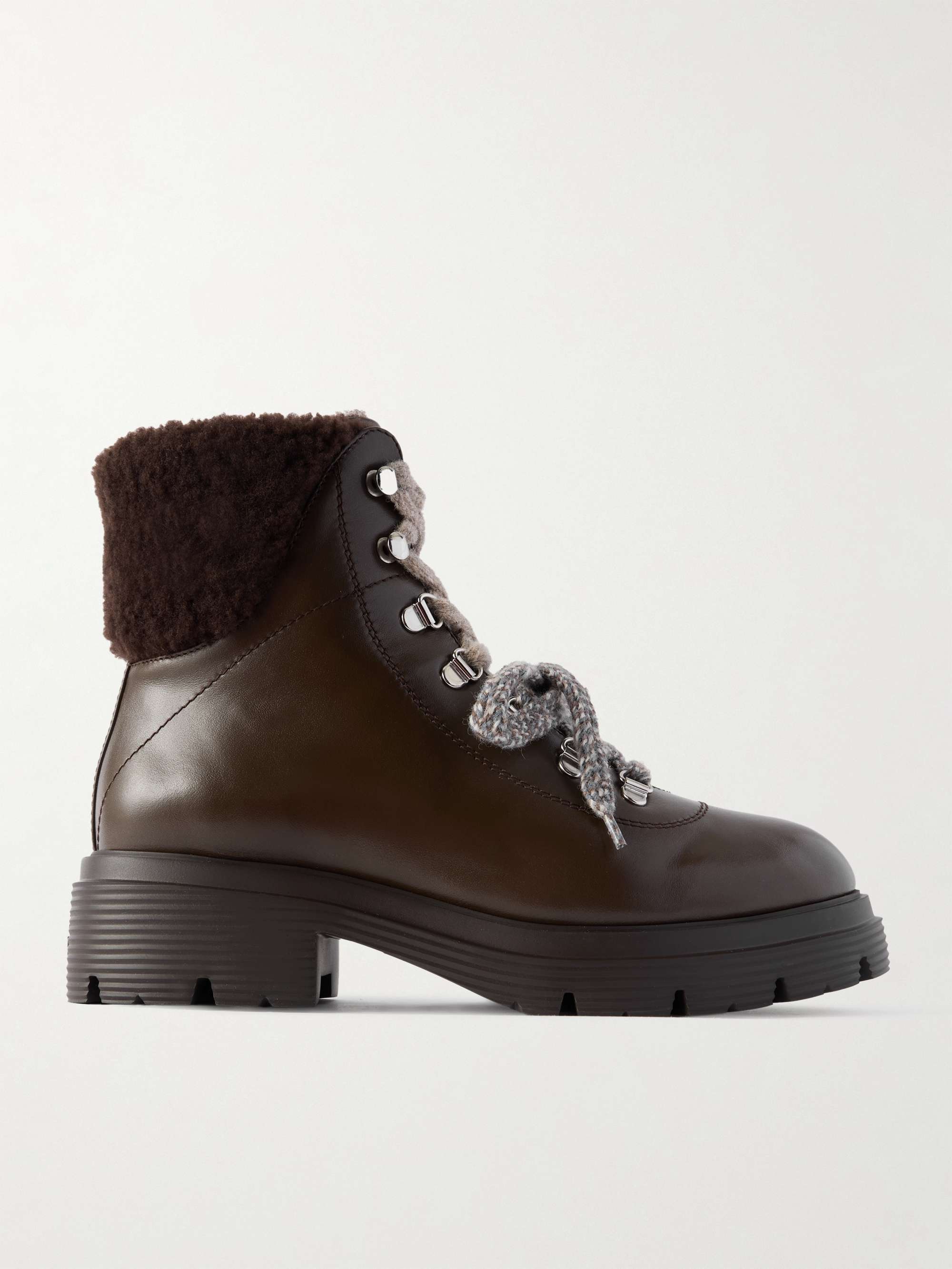 Hudson Lite Shearling-Lined Leather Ankle Boots