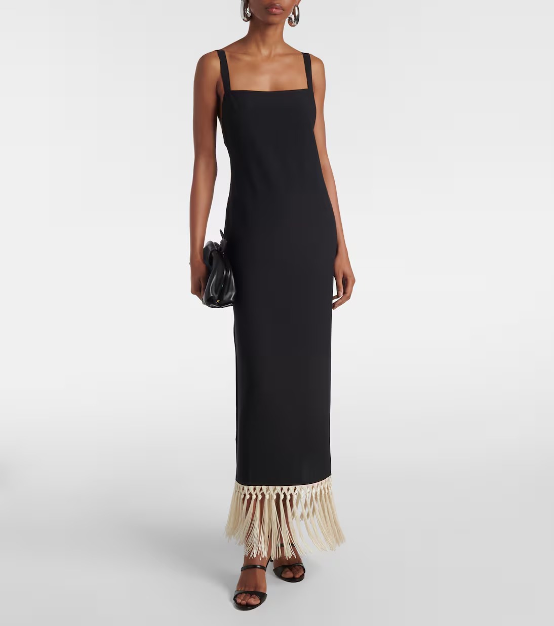 TALLER MARMO Ubud Extravaganza Feather-Trimmed Crepe Midi Dress