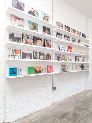 Something & Son 50m pop-up shop, features a colourful bookcase