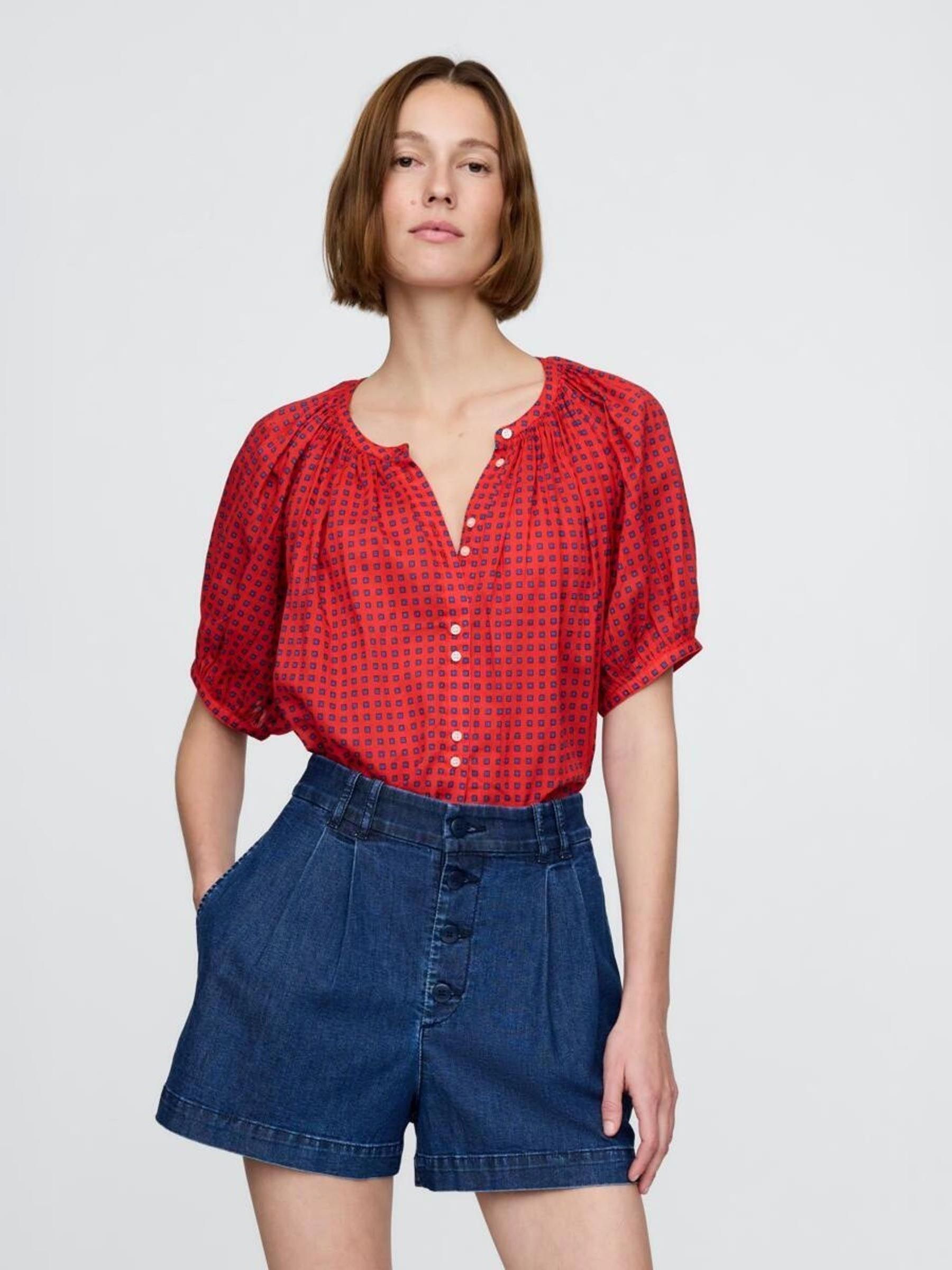 Red DÔen Gingham Blouse