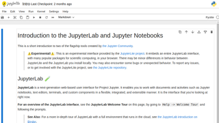 A screenshot of the Jupyter Notebook IDE