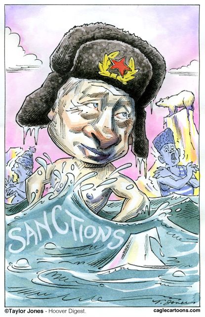 Editorial cartoon World Putin Sanctions Swimming