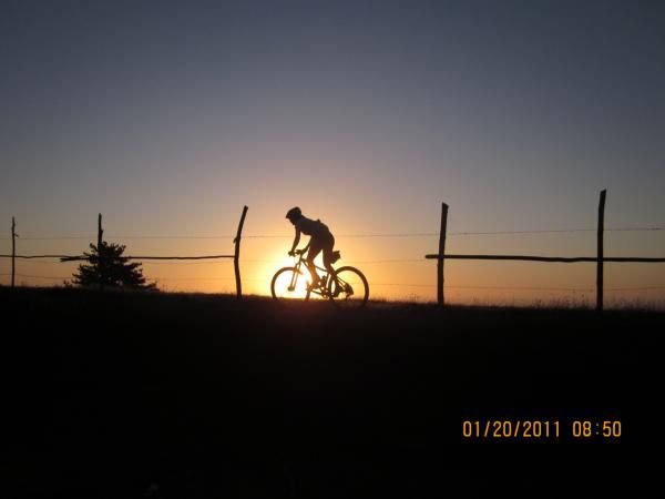 Mary McConneloug rides at sunset in Chile.