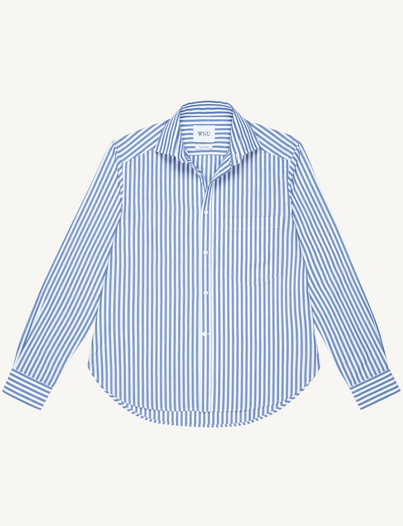 With Nothing Underneath, The Classic: Poplin, Royal Blue Stripe