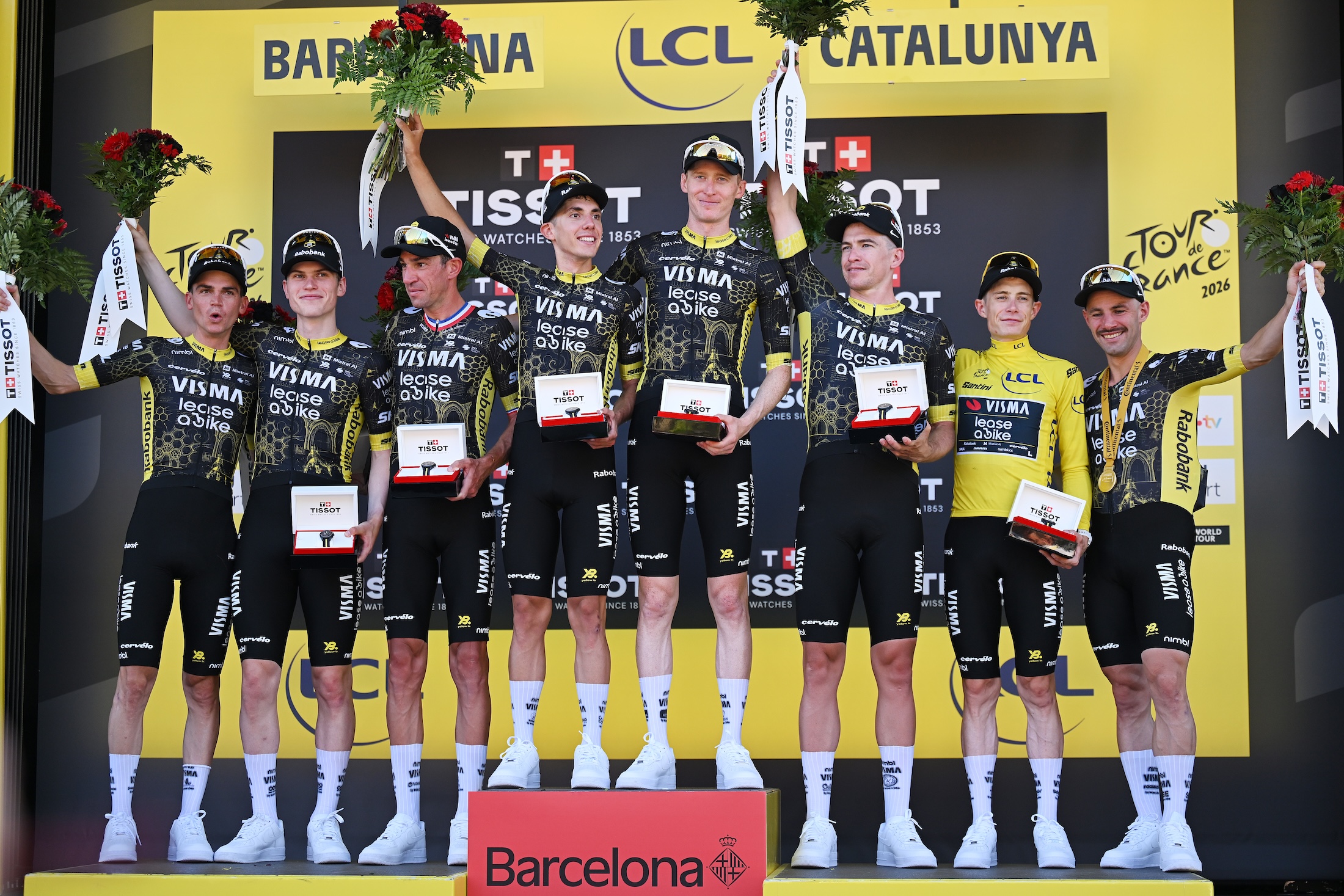 Visma Lease a Bike on the podium