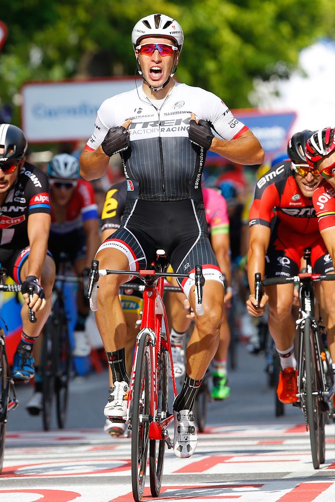 Danny van Poppel (Trek Factory Racing) wins stage 12 of the 2015 Vuelta a Espana.