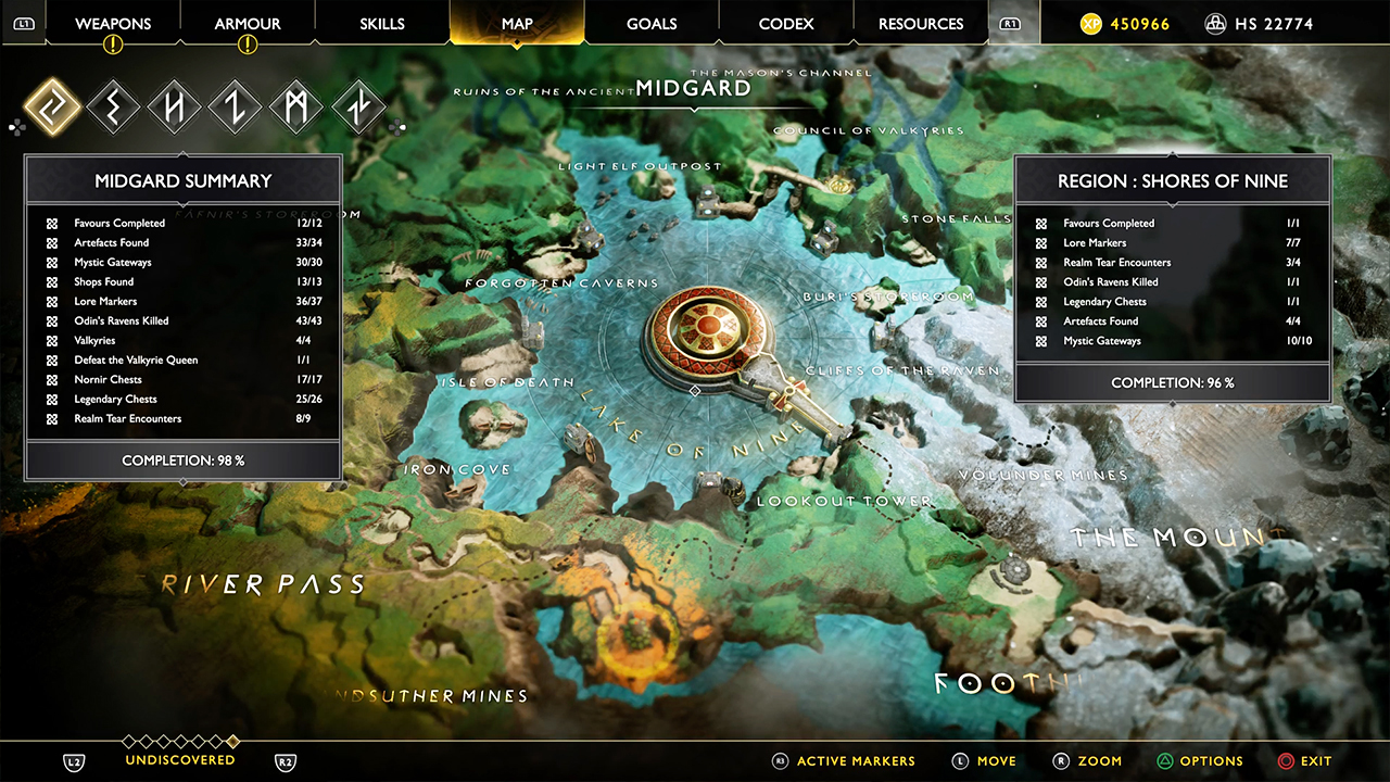 God of War - Lake of Nine map