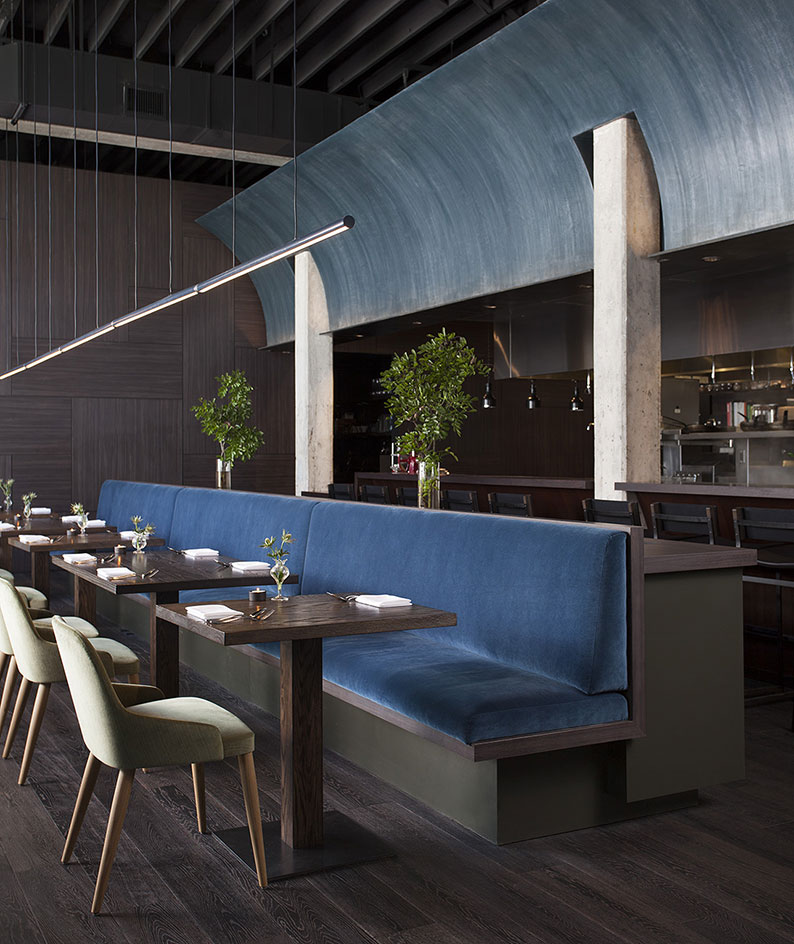 The finished space was inspired by the green hues of a juniper tree