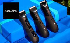 Manscaped logo placed over three sets of men electric razors