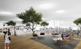 Render of the interior for the upcoming Helsinki Central Library