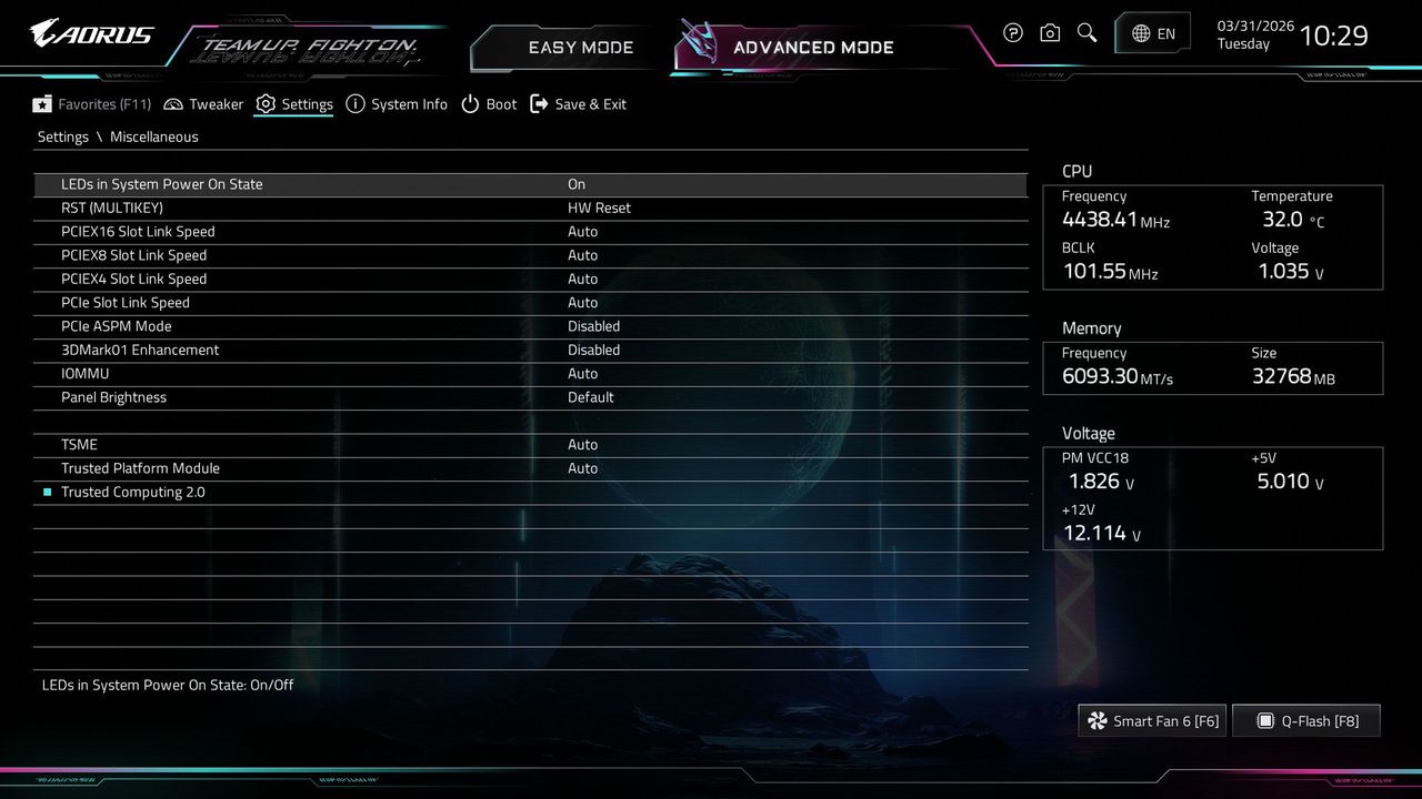 Gigabyte X870E Aorus Xtreme X3D AI Top - BIOS