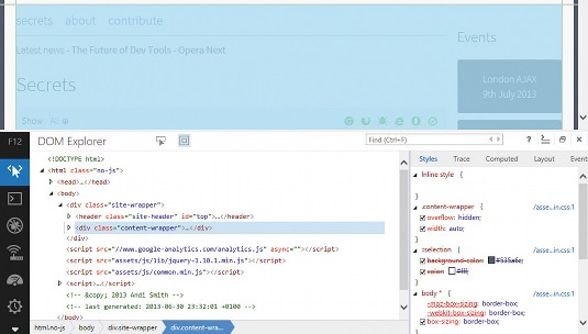 IE11 offers a whole new suite of developer tools