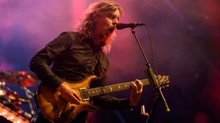 Mikael Åkerfeldt of Opeth performs at Bloodstock Festival 2024 at Catton Hall on August 9, 2024 in Burton Upon Trent, England