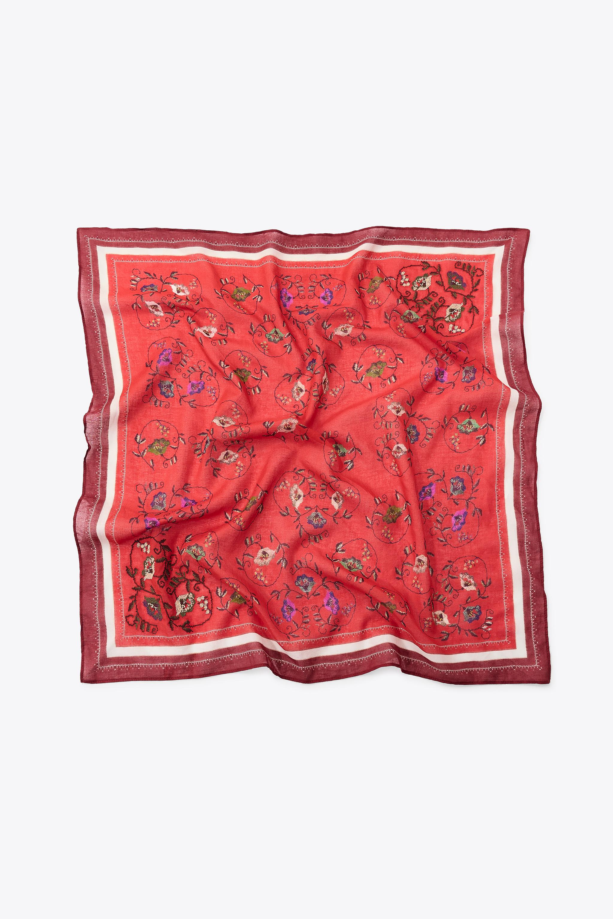 Embroidered Printed Scarf