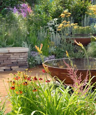 water bowls in garden at Hampton Court 2022