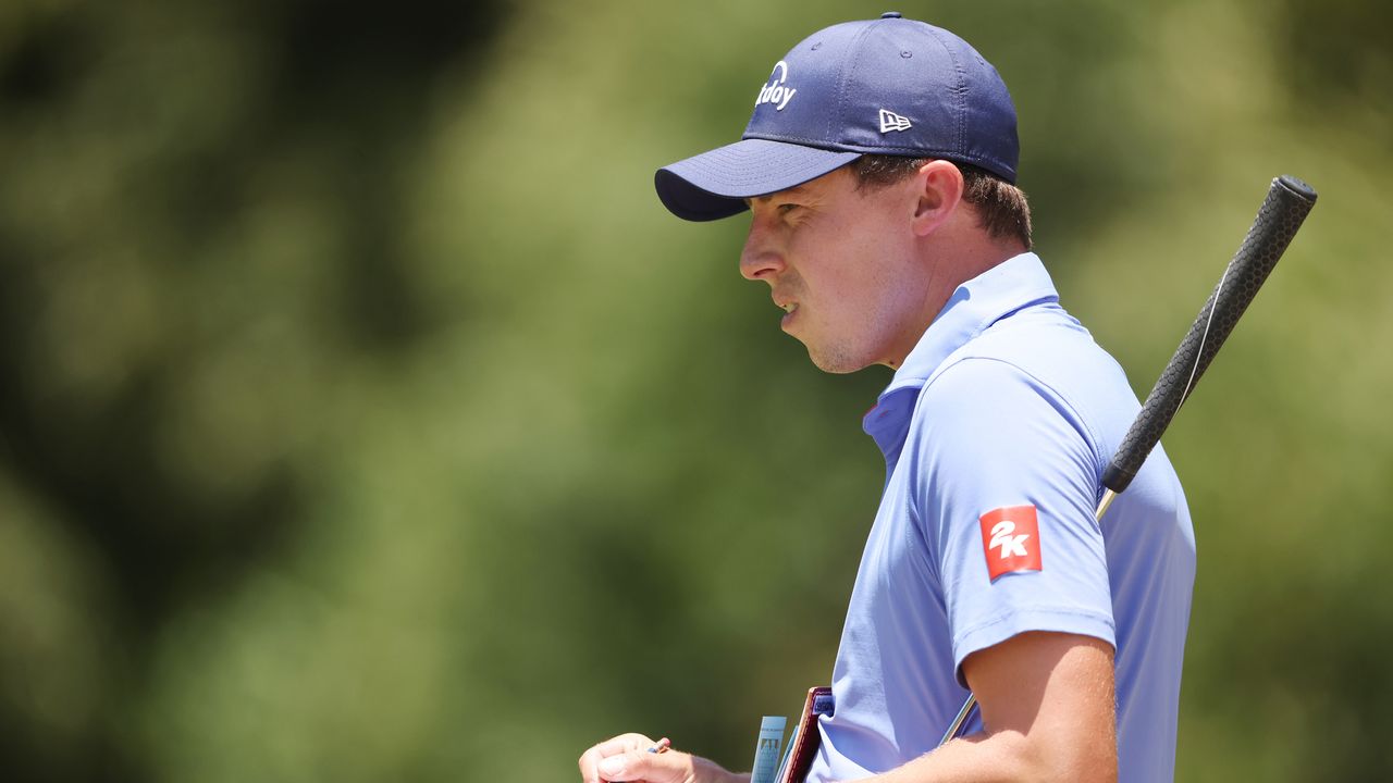 Matt Fitzpatrick looks on at the US Open