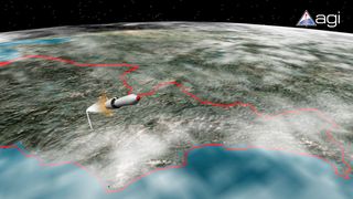 Illustration of North Korea's attempt to loft an experimental satellite to Earth orbit in 2009. North Korean officials claim success, but Western observers say the effort failed.